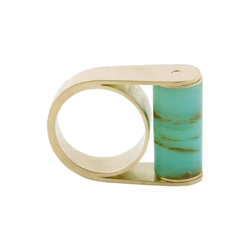Peruvian seascape opal ring in 18ct gold by Sarah Herriot.