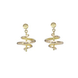 Acrobat short drop earrings in 18ct gold by Sarah Herriot.
