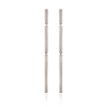 Jointed bamboo earrings in silver by Sarah Herriot.