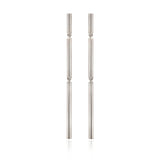 Jointed bamboo earrings in silver by Sarah Herriot.