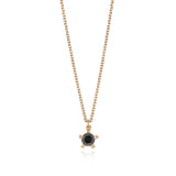 Black diamond splice collet 5 claw pendant in 18ct gold by Sarah Herriot.