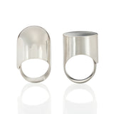 Capsule rings in silver by Sarah Herriot.