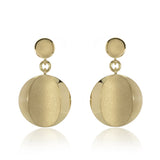 Cats eye earrings in 18ct gold with sandblasted centre by Sarah Herriot.