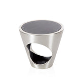 Conical ring is a minimalist statement tapered silver ring set with iron ore in a soft matt grey colour. Conical ring by Sarah Herriot.