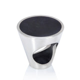 Conical ring is a minimalist statement tapered silver ring set with very dark green Wyoming jade.  Conical ring by Sarah Herriot.