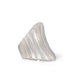 The corset ring is formed of elegant tapered lines in silver, with a two way curve and textured recesses accentuating the flowing design.  Corset ring by Sarah Herriot.
