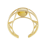 18ct gold crane bangle with clients own gemstone 185ct topaz by Sarah Herriot