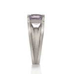 Crane ring in platinum with cushion lavender spinel by Sarah Herriot.