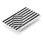 Deckchair brooch in silver with oxidised recesses by Sarah Herriot.