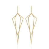 Free wheeling double diamond earrings in 18ct gold by Sarah Herriot.