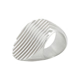 Escalator ring in silver by Sarah Herriot.