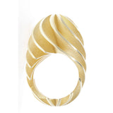 Awarding winning fine twist ring in 18ct gold with elegant swirl running right through the whole of the piece. Fine twist ring by Sarah Herriot.