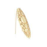 Galaxy brooch is an elegant construction using circle motif in 18ct gold. Sarah's imagining of the night sky, packed full of stars, as it was in her childhood in new zealand. Galaxy brooch by Sarah Herriot.