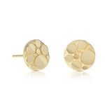 Galaxy stud earrings, constructed using a circle motif in 18ct gold.  Galaxy stud earrings by Sarah Herriot.