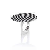 Striped ring in silver with oxidised recesses.  Stripe ring by Sarah Herriot.