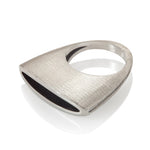 Herring ring in silver with deep textured surfaces by Sarah Herriot.