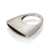 Herring ring in silver with deep textured surfaces by Sarah Herriot.