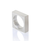 Cube ring in silver by Sarah Herriot.