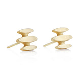 Mirage stud earrings, a flicker of light in 18ct gold. Mirage stud earrings by Sarah Herriot.