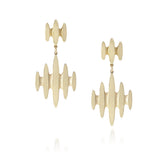 Mirage vertical drop earrings in 18ct gold by Sarah Herriot.