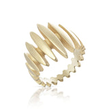 Mirage ring is an elegantly constructed path of flickering light in 18ct gold. Stepping stone ring by Sarah Herriot.