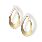 Mirror twist earrings in silver with gold plate by Sarah Herriot.