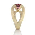 18ct gold papillion ring in 18ct gold with oval pink tourmaline by Sarah Herriot.