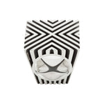Strikingly geometric, the dramatic parametric ring in silver with oxidised recesses to accentuate the dynamic form. Parametric ring by Sarah Herriot.