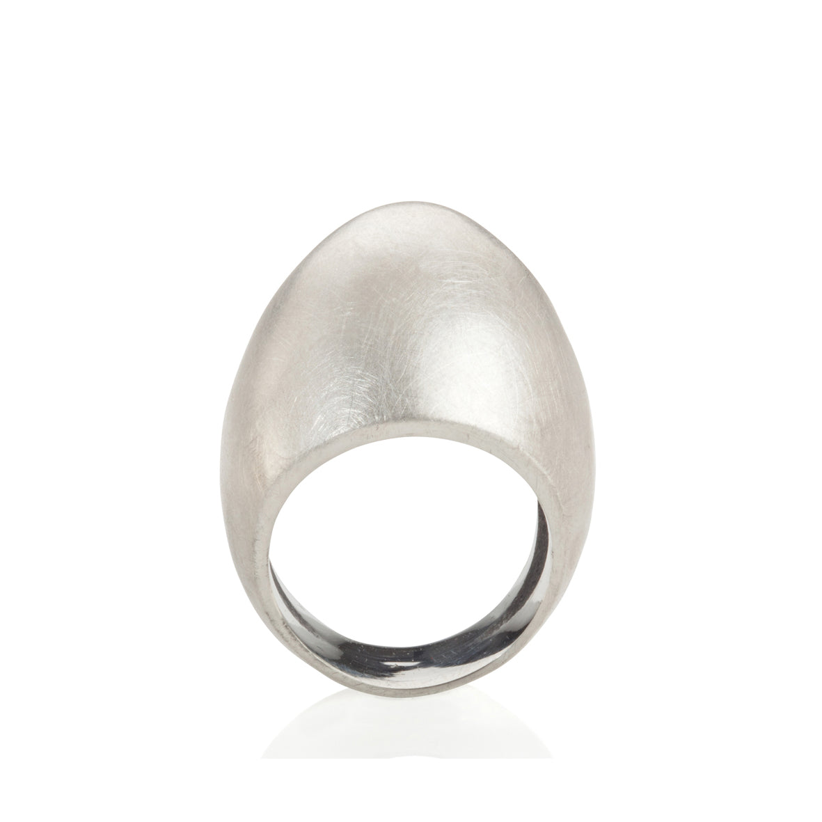 Plain egg ring is a beautifully ergonomic shaped hollow egg. This ring is part of the egg series of rings by Sarah. Plain egg ring by Sarah Herriot.