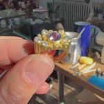Staffa ring in 18ct gold with clients own tanzanite and diamonds by Sarah Herriot.