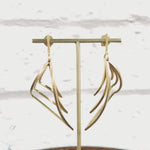 Triple triangle earrings in 18ct gold by Sarah Herriot.