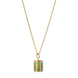 Peruvian seascape opal crowned with a delicate 18ct gold cap that tops the stone's ethereal play of colour, the pendant rotates freely on a refined spiga chain, allowing the opal to catch light from every angle revealing its mesmerising pattern of a marine underworld. A sophisticated piece that celebrates the stone's natural beauty with understated elegance.  Peruvian seacape opal necklace by Sarah Herriot.