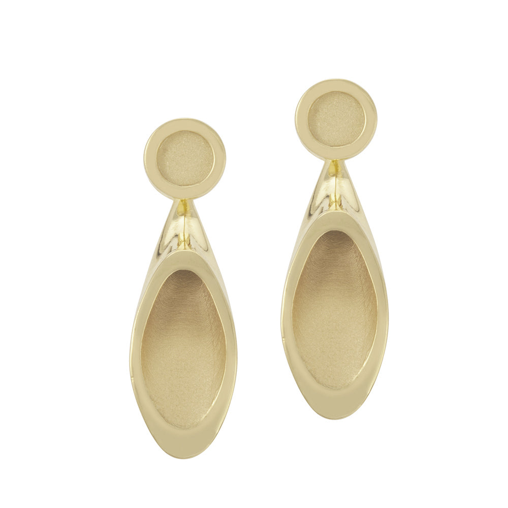 Splash ear jacket earrings in 18ct gold by Sarah Herriot.