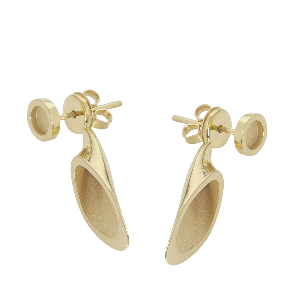 Splash ear jacket earrings in 18ct gold by Sarah Herriot.