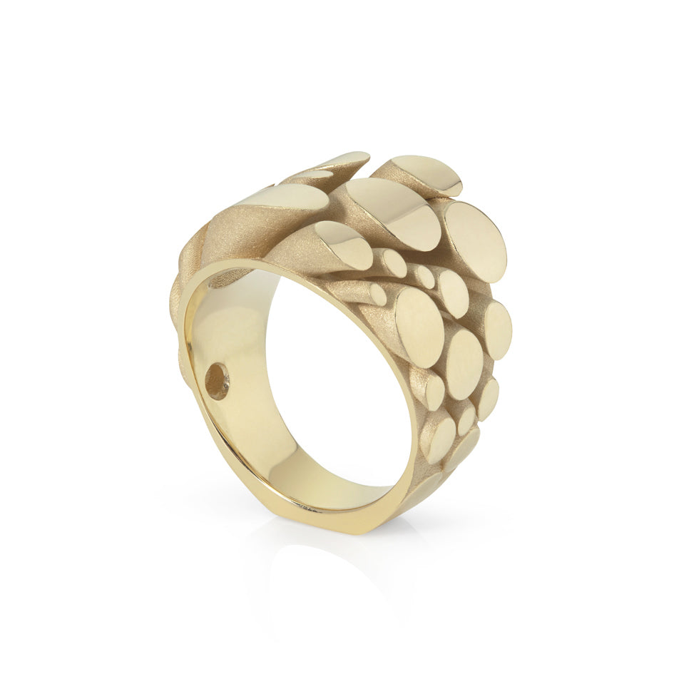 Splash ring in 18ct gold by Sarah Herriot.
