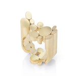 Staffa ring formed of layered columns of 18ct gold. Staffa ring by Sarah Herriot.