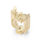 Staffa ring formed of layered columns of 18ct gold. Staffa ring by Sarah Herriot.