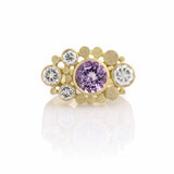 Staffa ring in 18ct gold with clients own tanzanite and diamonds by Sarah Herriot.