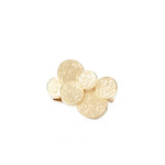 Staffa ring formed of undulating layered columns of 18ct gold. Staffa ring by Sarah Herriot.