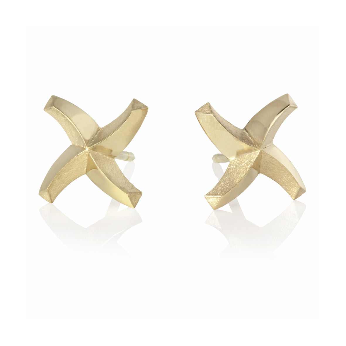 Twisted star ear studs in 18ct gold by Sarah Herriot.
