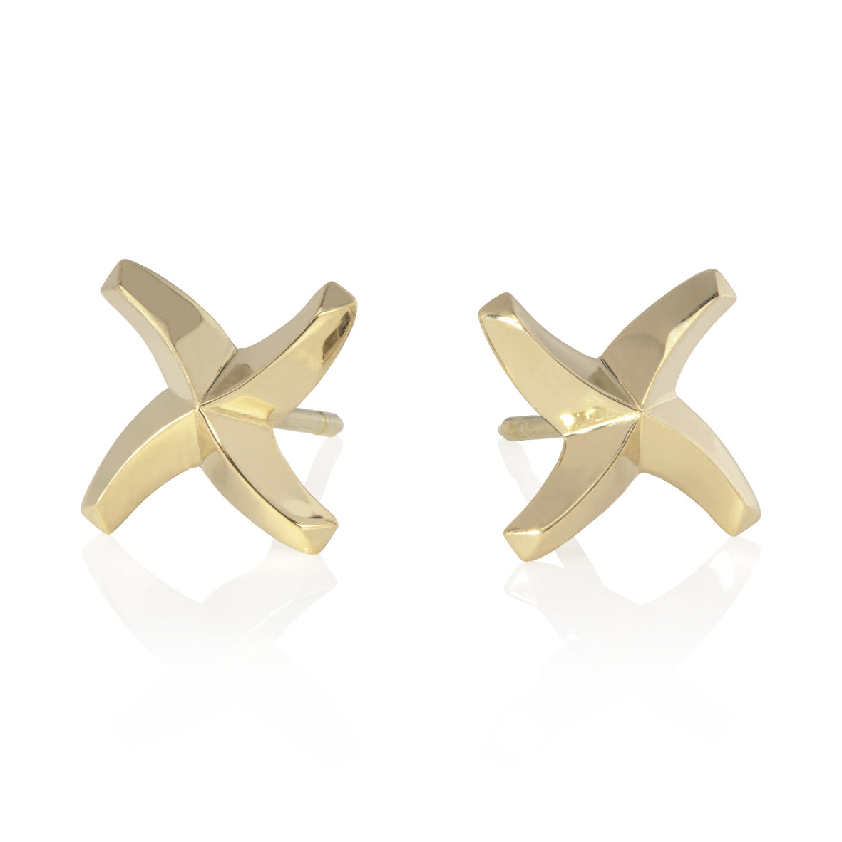 Twisted star ear studs in 18ct gold by Sarah Herriot.