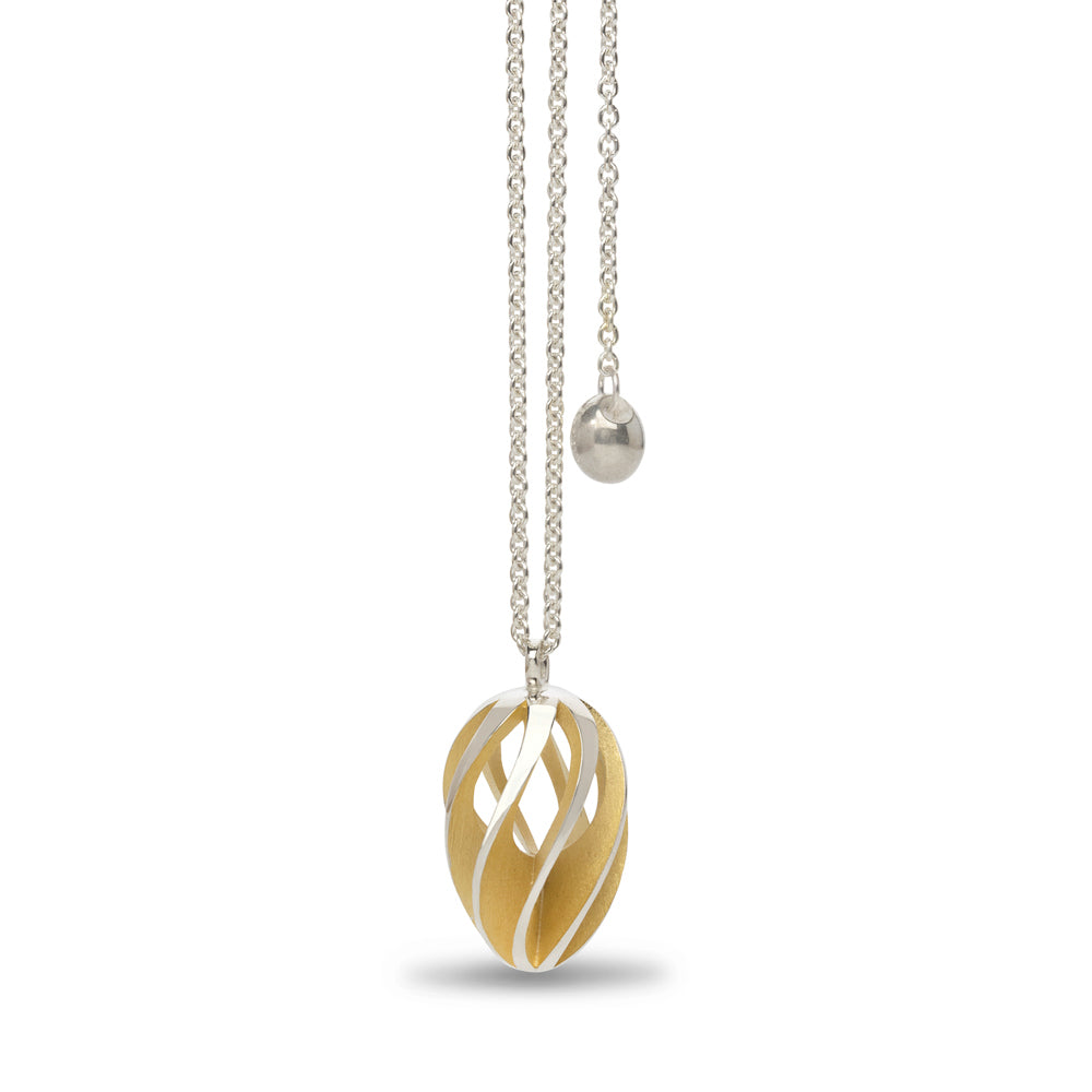 Twist and shout in silver with gold plate by Sarah Herriot.